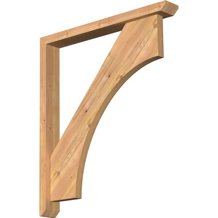 Ekena Millwork Westlake Slat Smooth Bracket w/ Offset Brace, Western Red Cedar, 3 1/2"W x 28"D x 32"H BKT0402X28X32WTL06SWR